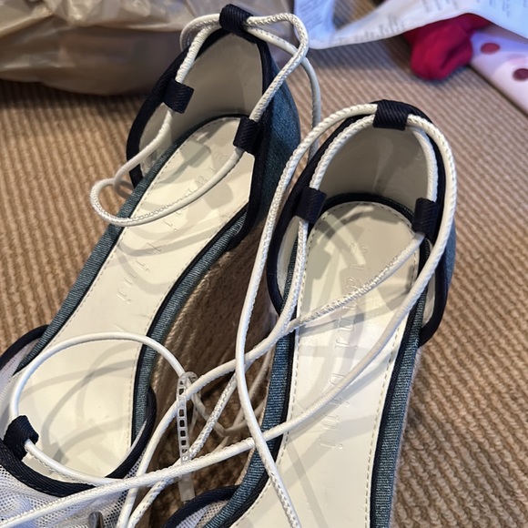NWT GIANNI BINI santoro two tone denim wedge espadrille size 6.5 - Picture 9 of 10